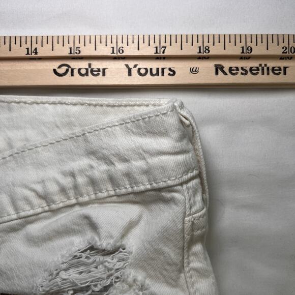 Levis 511 Jean Shorts Mens Size 36 Ivory Distressed Denim Raw Hem Cutoff Jorts - Picture 10 of 15